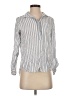 Per Se 100% Rayon Stripes Blue Long Sleeve Button-Down Shirt Size S - photo 1