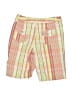 Justice Plaid Yellow Khaki Shorts Size 8 - photo 2