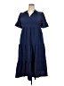 Unbranded Solid Blue Casual Dress Size 2X - photo 1