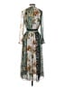 Zara Basic 100% Polyester Print Teal Cocktail Dress Size XS - photo 2