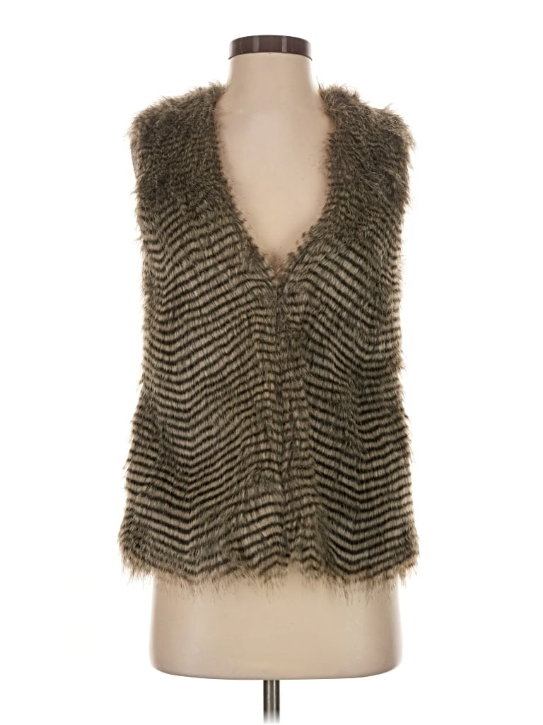 Pre-owned Jack Faux Fur Vest In Gold