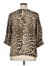 Worthington Animal Print Brown 3/4 Sleeve Blouse Size XL - photo 2