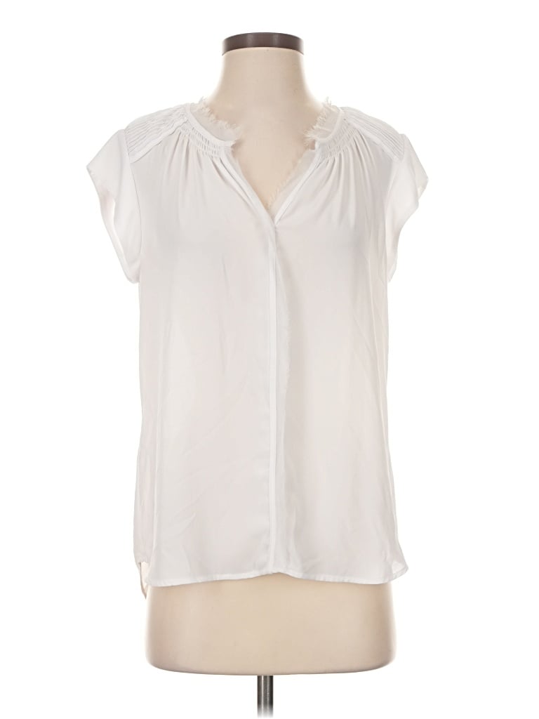 Pre-owned Daniel Rainn Short Sleeve Blouse In Ivory