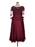 Let's 100% Polyester Burgundy Cocktail Dress Size 4X - photo 1