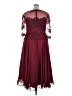 Let's 100% Polyester Burgundy Cocktail Dress Size 4X - photo 2