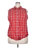 St. John's Bay 100% Cotton Plaid Red Sleeveless Button-Down Shirt Size XXL - photo 1