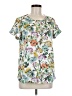LTD 100% Polyester Floral White Short Sleeve Blouse Size M - photo 1