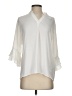 Plastic Island 100% Polyester Ivory 3/4 Sleeve Blouse Size S - photo 1