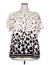 BLOOMCHIC 100% Polyester Animal Print Ivory Short Sleeve Blouse Size 18 - photo 1