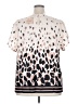 BLOOMCHIC 100% Polyester Animal Print Ivory Short Sleeve Blouse Size 18 - photo 2