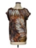 W by Worth 100% Polyester Brown Short Sleeve Blouse Size P (petite) - photo 1