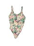 Roxy Floral Green One Piece Swimsuit Size 12 - photo 1