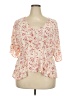 Daytrip Ivory Orange Short Sleeve Blouse Size XXL - photo 1