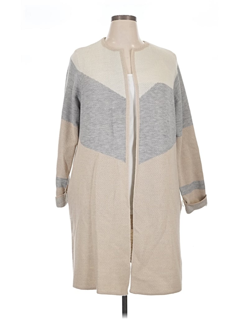 Pre-owned Adrienne Vittadini Cardigan Sweater In Gray