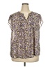 Monday Fun 100% Polyester Purple Short Sleeve Blouse Size 2X - photo 1