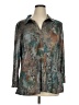 Boho Chic Metallic Silver 3/4 Sleeve Blouse Size XL - photo 1
