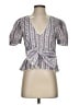 LoveShackFancy 100% Cotton Gray Short Sleeve Blouse Size 4 - photo 1