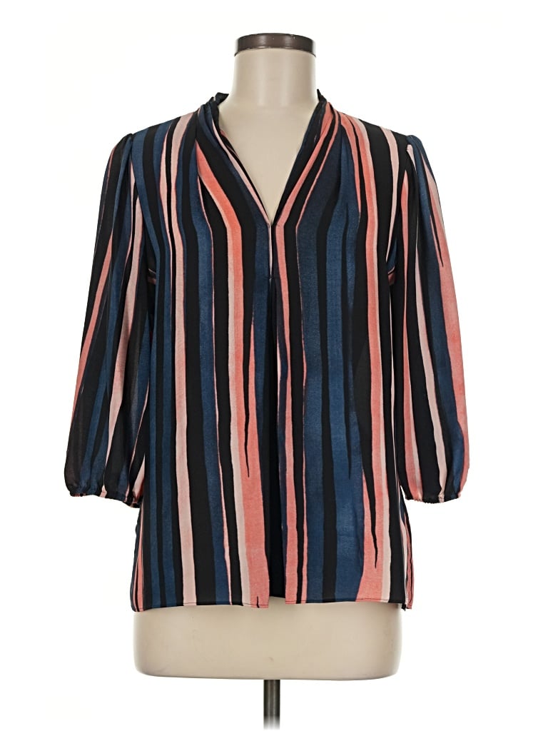 Pre-owned Dkny 3/4 Sleeve Blouse In Blue