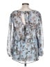American Eagle Outfitters 100% Polyester Blue 3/4 Sleeve Blouse Size L - photo 2