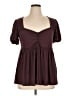 Torrid Burgundy Short Sleeve Blouse Size 1X Plus (1) - photo 1