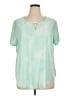 Notations Teal Short Sleeve Blouse Size 1X - photo 1