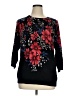C.D. Daniels 100% Acrylic Floral Black Pullover Sweater Size 1X - photo 1