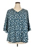 BLOOMCHIC Teal 3/4 Sleeve Blouse Size 18 - photo 1
