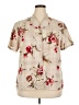 Laura Scott 100% Polyester Floral Tan Short Sleeve Blouse Size 18 - photo 1