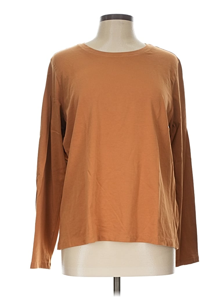 Pre-owned Lands' End Long Sleeve T-shirt In Brown