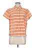 CAbi Stripes Orange Short Sleeve Button-Down Shirt Size M - photo 1