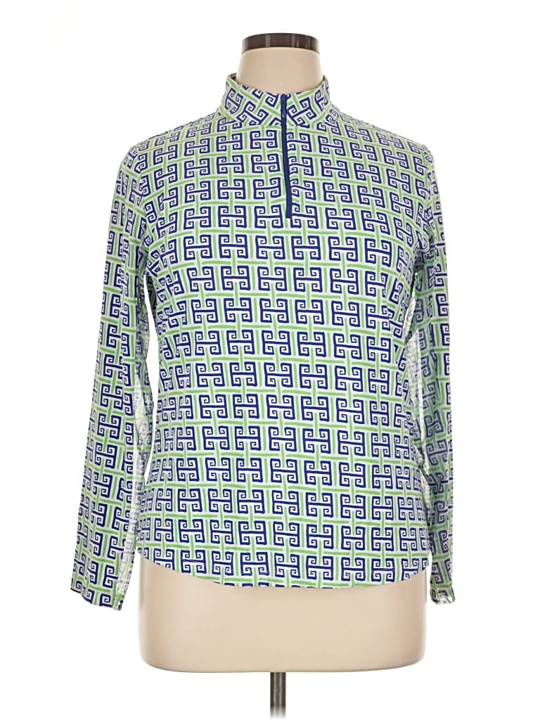 Pre-owned Ibkul Long Sleeve Polo Shirt In Green