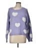 No Comment Hearts Purple Pullover Sweater Size L - photo 1