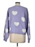 No Comment Hearts Purple Pullover Sweater Size L - photo 2