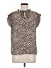 Chenault 100% Polyester Animal Print Brown Short Sleeve Blouse Size M - photo 1