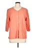 Bechamel Orange 3/4 Sleeve Button-Down Shirt Size L - photo 1