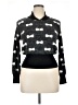 Unique Vintage Polka Dots Bow Print Graphic Black Pullover Sweater Size 1X - photo 1