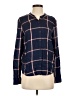 Splendid 100% Rayon Plaid Blue Long Sleeve Button-Down Shirt Size XS - photo 1