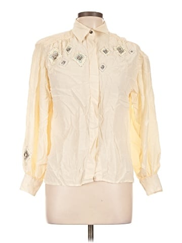 Cache Long Sleeve Silk Top (view 1)