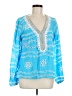 Boston Proper 100% Rayon Blue Long Sleeve Blouse Size M - photo 1