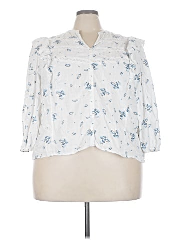 a.n.a. A New Approach 3/4 Sleeve Blouse (view 1)
