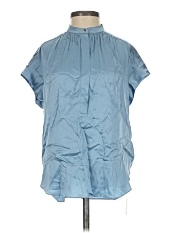 Vince. Short Sleeve Silk Top (view 1)