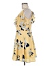 JOA 100% Polyester Floral Yellow Cocktail Dress Size M - photo 5