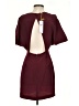 BCBGeneration 100% Polyester Solid Burgundy Casual Dress Size 0 - photo 2