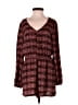 Earthbound Trading Co. 100% Polyester Tweed Burgundy Romper Size S - photo 1