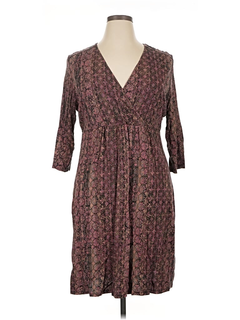 Pre-owned Peruvian Connection Casual Dress In Brown