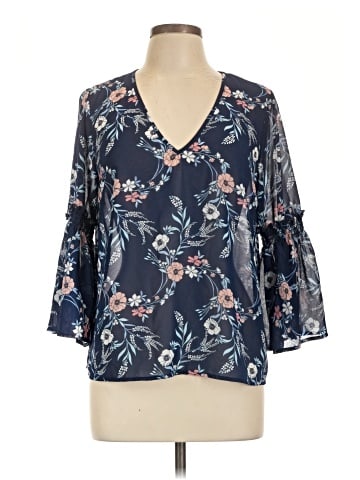 Lily White 3/4 Sleeve Blouse (view 1)
