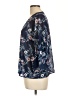 Lily White 100% Polyester Blue 3/4 Sleeve Blouse Size L - photo 5