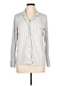Splendid Stripes Silver Long Sleeve Blouse Size L - photo 1