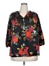 Sara Michelle Floral Black 3/4 Sleeve Blouse Size 2X - photo 1