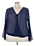 Derek Heart Blue Long Sleeve Blouse Size 3X - photo 1